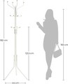 Cuier cu 12 agatatori Songmics, 44x44x182 cm, metal cu invelis rezistent la rugina, crem deschis
