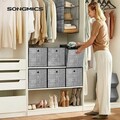 Set 6 cutii pentru depozitare, Songmics, 30x30x30 cm, material netesut/carton, gri