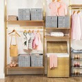 Set 6 cutii pentru depozitare, Songmics, 30x30x30 cm, material netesut/carton, gri