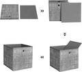 Set 6 cutii pentru depozitare, Songmics, 30x30x30 cm, material netesut/carton, gri