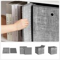 Set 6 cutii pentru depozitare, Songmics, 30x30x30 cm, material netesut/carton, gri