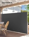 Paravan lateral pentru gradina sau terasa / copertina solara laterala, Songmics, sistem de fixare inclus, UV 50+, 160x400 cm, gri