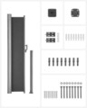 Paravan lateral pentru gradina sau terasa / copertina solara laterala, Songmics, sistem de fixare inclus, UV 50+, 160x400 cm, gri