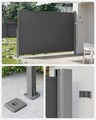 Paravan lateral pentru gradina sau terasa / copertina solara laterala, Songmics, sistem de fixare inclus, UV 50+, 160x400 cm, gri