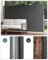 Paravan lateral pentru gradina sau terasa / copertina solara laterala, Songmics, sistem de fixare inclus, UV 50+, 160x400 cm, gri