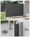 Paravan lateral pentru gradina sau terasa / copertina solara laterala, Songmics, sistem de fixare inclus, UV 50+, 160x350 cm, gri