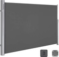 Paravan lateral pentru gradina sau terasa / copertina solara laterala, Songmics, sistem de fixare inclus, UV 50+, 180x400 cm, gri