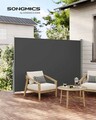 Paravan lateral pentru gradina sau terasa / copertina solara laterala, Songmics, sistem de fixare inclus, 180x450 cm, gri