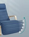 Scaun balansoar reglabil in 5 pozitii, Songmics, 67x121.5x84 cm, max 150 kg, lemn de mesteacan/policoton, albastru/natural