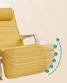 Scaun balansoar reglabil in 5 pozitii, Songmics, 67x121.5x84 cm, max 150 kg, lemn de mesteacan/policoton, galben pastel/natural