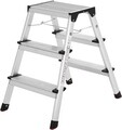 Scara cu trepte din aluminiu, Songmics, 44x59x62 cm, max 150 kg, 2 x 3 trepte, gri
