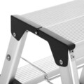 Scara cu trepte din aluminiu, Songmics, 44x59x62 cm, max 150 kg, 2 x 3 trepte, gri