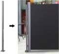 Stalp cu fixare in pamant pentru paravan lateral Songmics, 11.5x11.5x152 cm, fier rezistent la rugina, gri