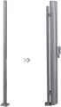 Stalp cu fixare in pamant pentru paravan lateral Songmics, 11.5x11.5x152 cm, fier rezistent la rugina, gri