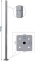 Stalp cu fixare in pamant pentru paravan lateral Songmics, 11.5x11.5x152 cm, fier rezistent la rugina, gri