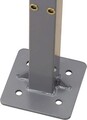 Stalp cu fixare in pamant pentru paravan lateral Songmics, 11.5x11.5x152 cm, fier rezistent la rugina, gri