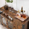 Bufet Vasagle, 110x33x75 cm, PAL/otel, maro rustic