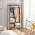 Dulap textil pentru haine Songmics, 80x45x168 cm, 6 compartimente, material netesut/metal, gri