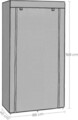Dulap textil pentru haine Songmics, 80x45x168 cm, 6 compartimente, material netesut/metal, gri