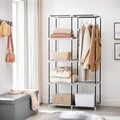 Dulap textil pentru haine Songmics, 80x45x168 cm, 6 compartimente, material netesut/metal, gri