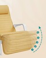 Scaun balansoar reglabil in 5 pozitii, Songmics, 67x121.5x84 cm, max 150 kg, lemn de mesteacan/policoton, galben pastel/alb