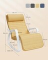 Scaun balansoar reglabil in 5 pozitii, Songmics, 67x121.5x84 cm, max 150 kg, lemn de mesteacan/policoton, galben pastel/alb