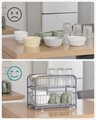 Organizator de bucatarie cu 2 cosuri glisante, Songmics, 36x21x25.5-31.5 cm, otel, argintiu