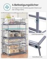 Organizator de bucatarie cu 2 cosuri glisante, Songmics, 36x21x25.5-31.5 cm, otel, argintiu