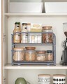 Organizator de bucatarie cu 2 cosuri glisante, Songmics, 36x21x25.5-31.5 cm, otel, argintiu