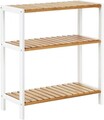 Raft de depozitare multifunctional Songmics, 60x26x66 cm, bambus, natural/alb
