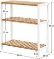 Raft de depozitare multifunctional Songmics, 60x26x66 cm, bambus, natural/alb
