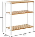 Raft de depozitare multifunctional Songmics, 60x26x66 cm, bambus, natural/alb