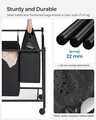 Cos de rufe cu 4 compartimente si roti, Songmics, 4 x 35 L, 87.5 x 38.5 x 81 cm, fier/tesatura oxford, negru
