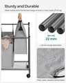 Cos de rufe cu 4 compartimente si roti, Songmics, 4 x 35 L, 87.5 x 38.5 x 81 cm, fier/tesatura oxford, gri