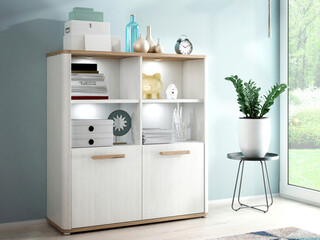 110.3x41.3x118.3 cm, Alb;Stejar