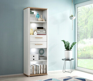 65.5x41.3x198.3 cm, Alb;Stejar