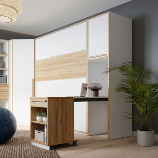 49.4x57.3x215 cm, Alb;Stejar