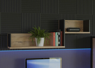 125.6x21.9x43.2 cm, Stejar;Negru