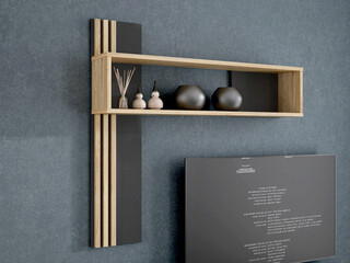 130x21.9x120 cm, Stejar;Negru