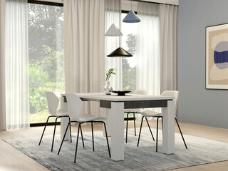 90x90.4x75.9 cm, Alb;Gri inchis