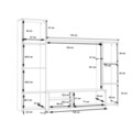 Set mobilier living 4 piese Raalte, Bedora, 220.4x41.3x177.5 cm, PAL/sticla/plastic, alb