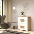 Comoda Almelo, Bedora, 80.4x41.3x94.9 cm, PAL/MDF, stejar/alb