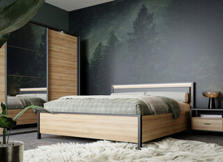 160x200 cm, Negru;Stejar