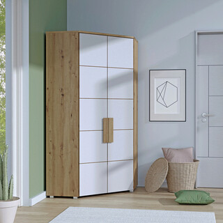 97.2x97.2x197 cm, Stejar;Alb