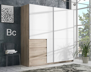 200.1x61.2x200.5 cm, Stejar;Alb