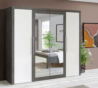 230.1x54.2x210.5 cm, Gri inchis;Alb lucios