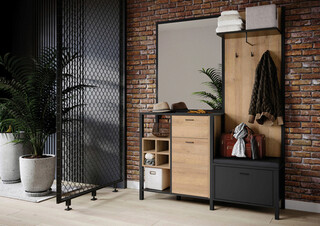 144.5x40.2x200 cm, Negru;Stejar