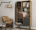 Biblioteca Karamel, Tera Home, 90x25x160 cm, gri/maro