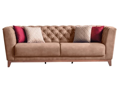 Canapea fixa Polka Bej, Heinner, 224x93x78 cm, stofa