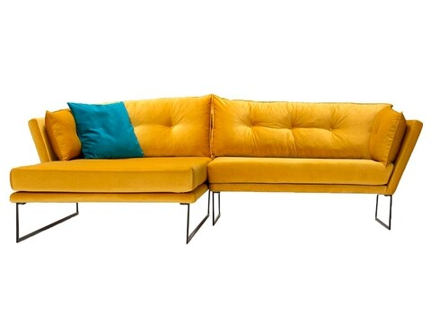 Coltar stanga Relax Yellow, Heinner, 258x170x80 cm, catifea